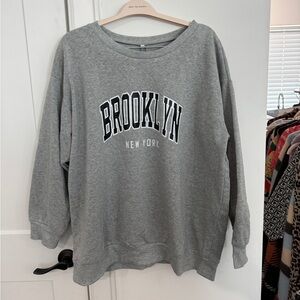 Brooklyn New York Gray Crewneck Sweatshirt